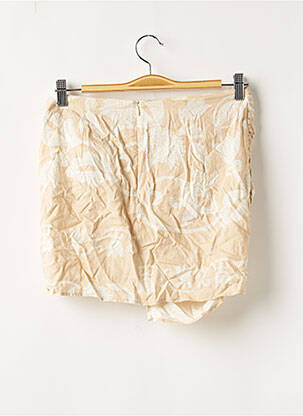 Jupe courte fermeture zippée au dos beige ZARA femme
