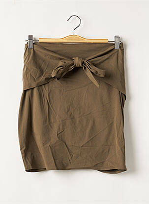 Jupe courte taille élastique vert MAIO femme