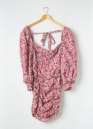 Robe courte imprimé fleurs manches longues rose NASTY GAL femme
