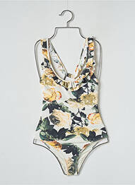 Maillot de bain 1 pièce effet matière satinée beige H&M femme