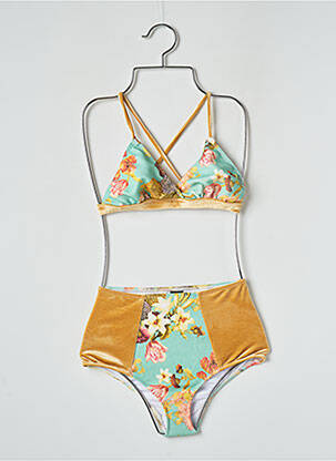 Maillot de bain 2 pièces stretch brassieres jaune DOLPHIN LOVE-SWIM femme