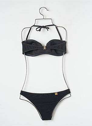 Maillot de bain 2 pièces stretch haut bandeau noir TATIANE DE FREITAS femme