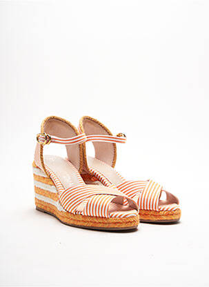 Espadrilles fermeture boucle(s) talon de 7 à 9cm orange STUART WEITZMAN femme