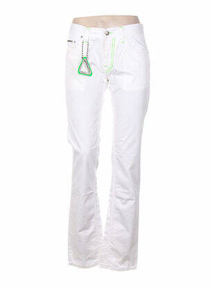 Pantalon droit poches taille basse blanc ABSOLUT JOY femme