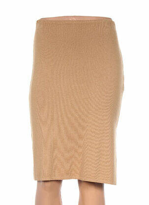 Jupe mi-longue coupe droite beige ANTONELLE femme