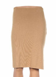 Jupe mi-longue coupe droite beige ANTONELLE femme