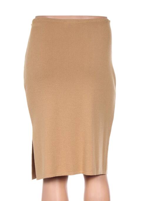 Jupe mi-longue coupe droite beige ANTONELLE femme