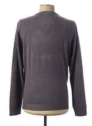 Pull finition bords-côtes manches longues gris OLD RIVER homme