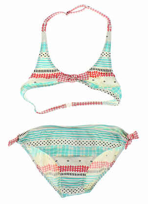 Maillot de bain 2 pièces bretelles élastiquées ajustables bleu BORABORA fille