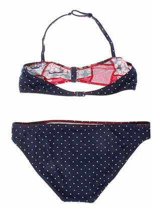 Maillot de bain 2 pièces fermeture clip bleu BORABORA fille