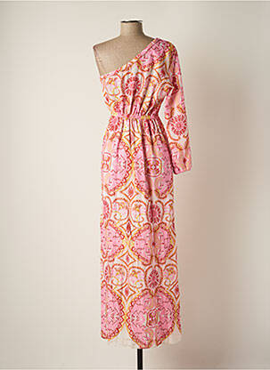 Robe longue manches longues manches longues rose VALERIE KHALFON femme