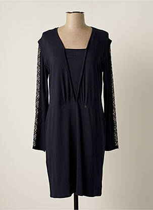 Robe mi-longue coupe fluide manches longues bleu MADO ET LES AUTRES femme