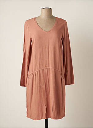 Robe mi-longue manches longues manches longues rose SEE THE MOON femme