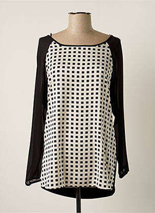 Blouse légère et transparente manches longues noir LA FEE MARABOUTEE femme