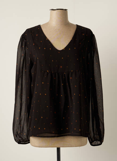 Blouse imprimé fantaisie manches longues noir PAKO LITTO femme