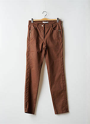 Pantalon slim tissage enduit taille normale marron BETTY BARCLAY femme