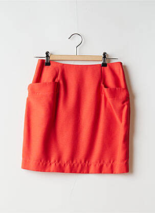 Jupe courte taille à pinces orange MORGAN femme