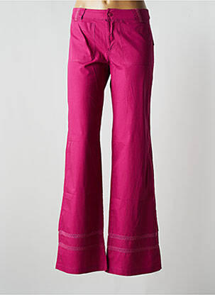 Pantalon flare taille normale taille normale rose IDEO femme