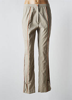 Pantalon droit fermeture zippée sous rabat boutonné taille normale beige GUITARD femme