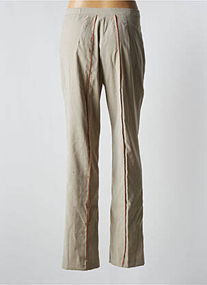 Pantalon droit fermeture zippée sous rabat boutonné taille normale beige GUITARD femme