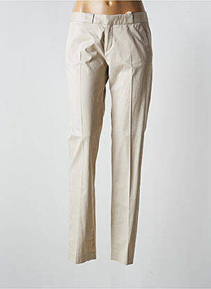 Pantalon chino tissage popeline taille normale beige QUIET femme