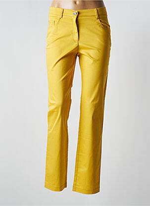 Pantalon droit stretch taille normale jaune O.K.S femme