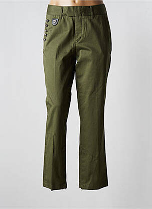 Pantalon droit taille normale taille normale vert RA-ER femme