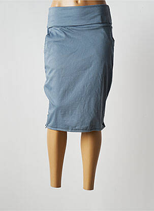 Jupe mi-longue taille élastique bleu MASAI femme