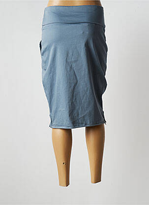 Jupe mi-longue taille élastique bleu MASAI femme