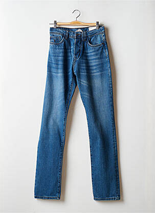 Jeans coupe droite fermeture boutonnée sur le devant taille normale bleu CARNET DE VOL homme