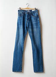 Jeans coupe droite fermeture boutonnée sur le devant taille normale bleu CARNET DE VOL homme