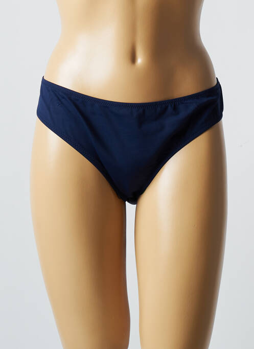 Bas de maillot de bain effet matière satinée culotte bleu CACHE COEUR femme