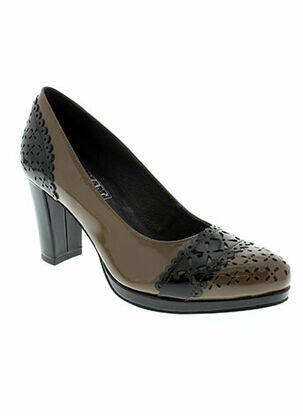 Escarpins matière lisse talon de 4 à 6cm marron FRANCE MODE femme