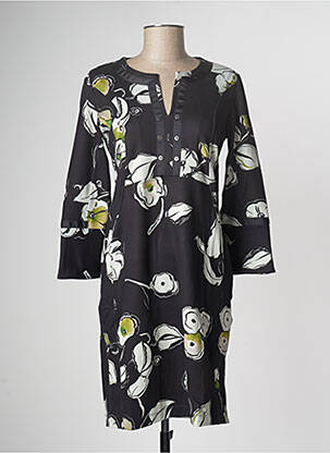 Robe courte manches longues manches longues noir PLATINE COLLECTION femme