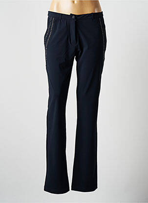 Pantalon chino fermeture zippée sous rabat boutonné taille haute noir PLATINE COLLECTION femme