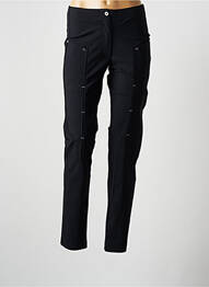 Pantalon slim broderie rivets taille haute noir PLATINE COLLECTION femme