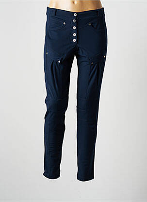Pantalon slim taille haute taille haute bleu PLATINE COLLECTION femme