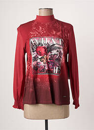 Top tissage jersey manches longues rouge AGATHE & LOUISE femme