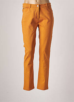 Pantalon slim tissage popeline taille normale jaune AGATHE & LOUISE femme