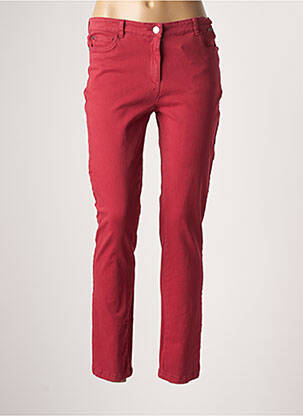 Pantalon slim tissage popeline taille normale rose AGATHE & LOUISE femme
