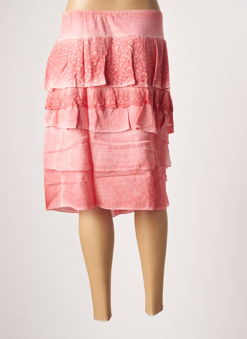 Jupe mi-longue orange JAC JAC pour femme