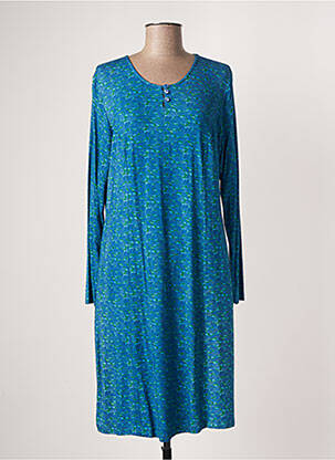Robe mi-longue imprimé fantaisie manches longues bleu AGATHE & LOUISE femme
