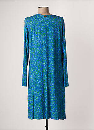 Robe mi-longue imprimé fantaisie manches longues bleu AGATHE & LOUISE femme