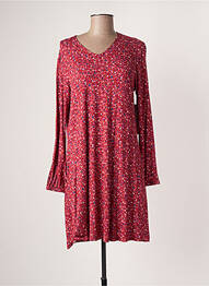 Robe mi-longue imprimé fantaisie manches longues rouge AGATHE & LOUISE femme