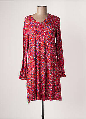 Robe mi-longue imprimé fantaisie manches longues rouge AGATHE & LOUISE femme
