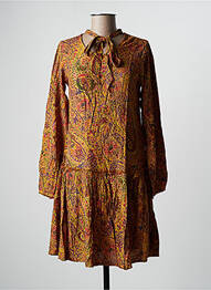 Robe mi-longue manches longues manches longues jaune AGATHE & LOUISE femme