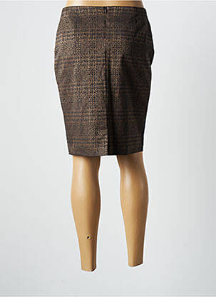 Jupe mi-longue coupe droite marron PAUSE CAFE femme