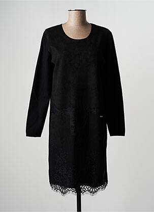 Robe courte manches longues manches longues noir FELINO femme
