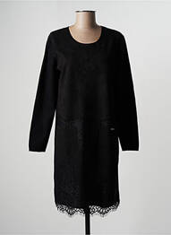 Robe courte manches longues manches longues noir FELINO femme