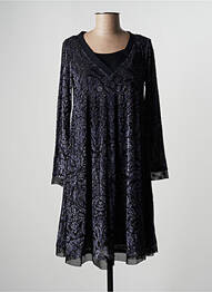 Robe courte coupe évasée manches longues noir 3322 femme